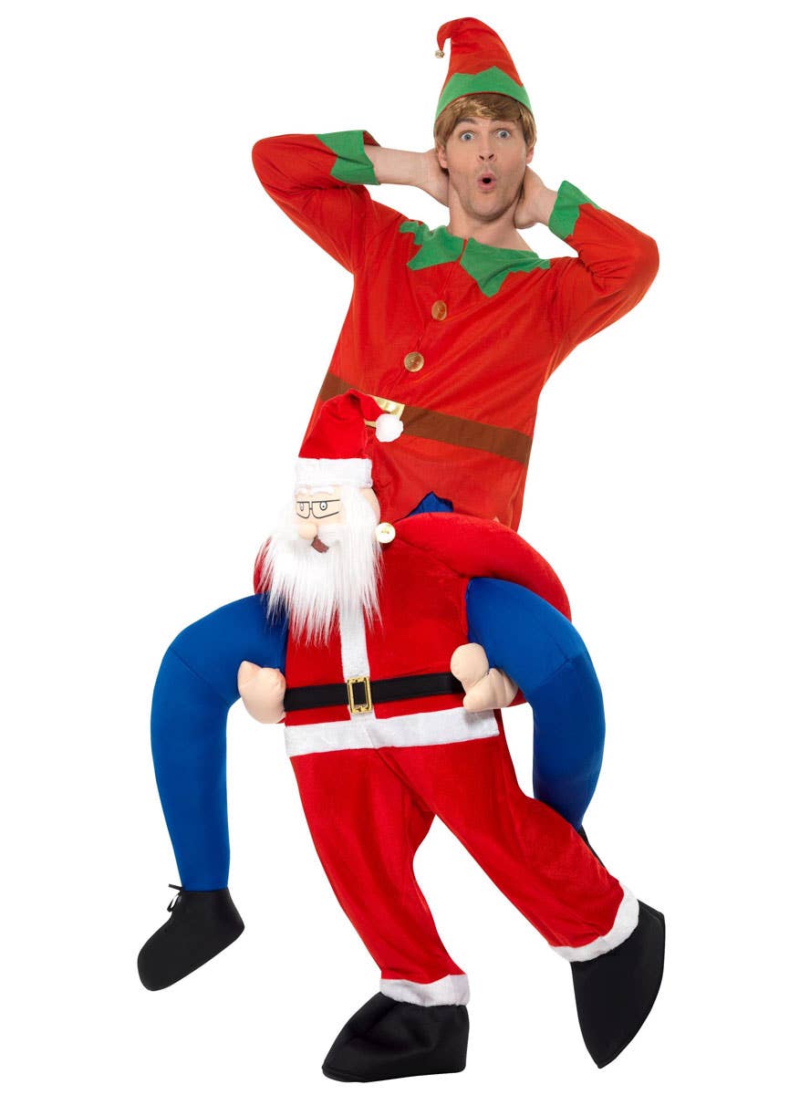 Novelty Santa Piggyback Funny Fancy Dress Costume For Men Alternative Image