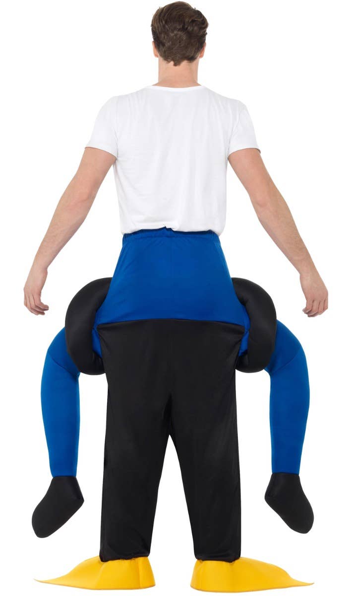 Funny Piggyback Penguin Fancy Dress Costume For adult's Back Image