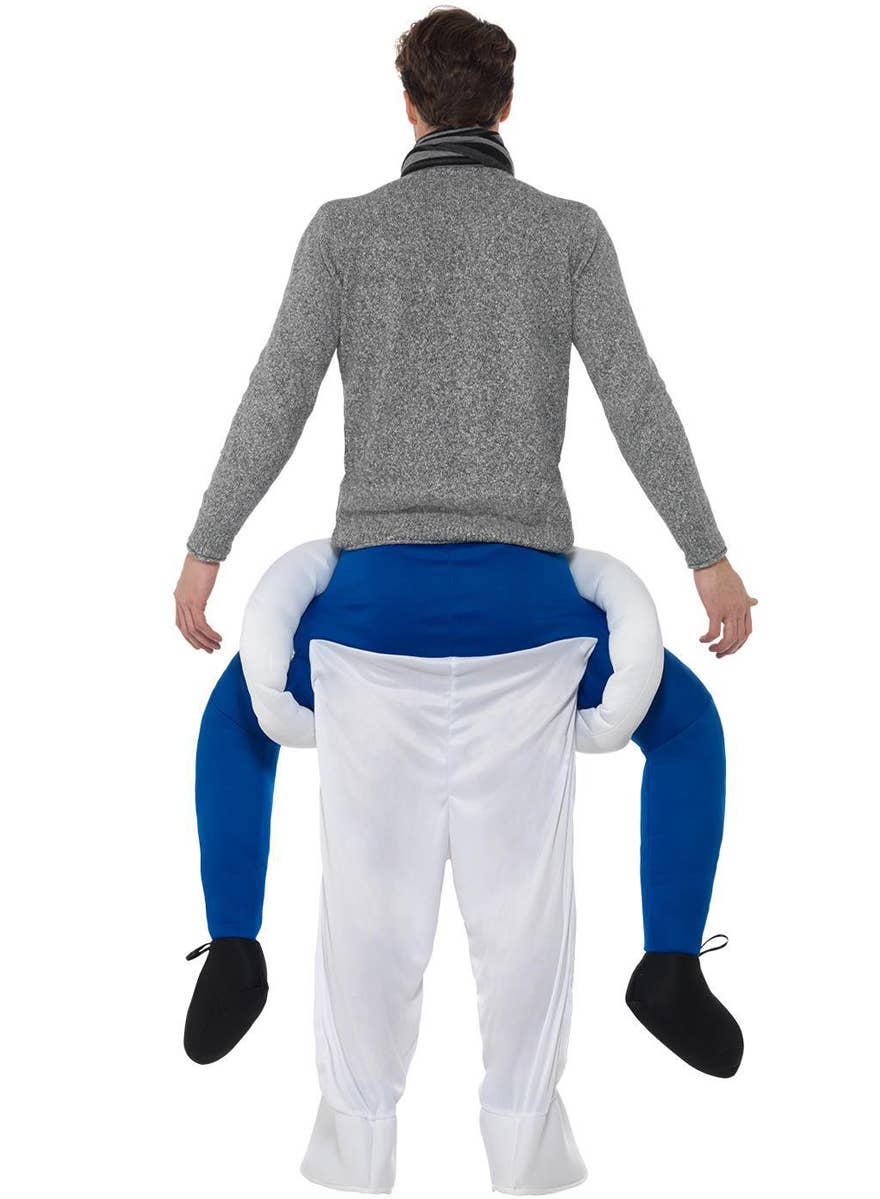 Adult's Funny Snowman Piggyback Christmas Costume - Back Image