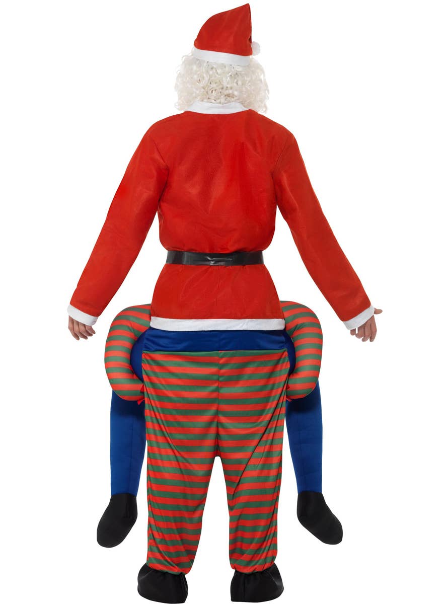 Adult's Funny Christmas Elf Piggyback Costume - Back Image