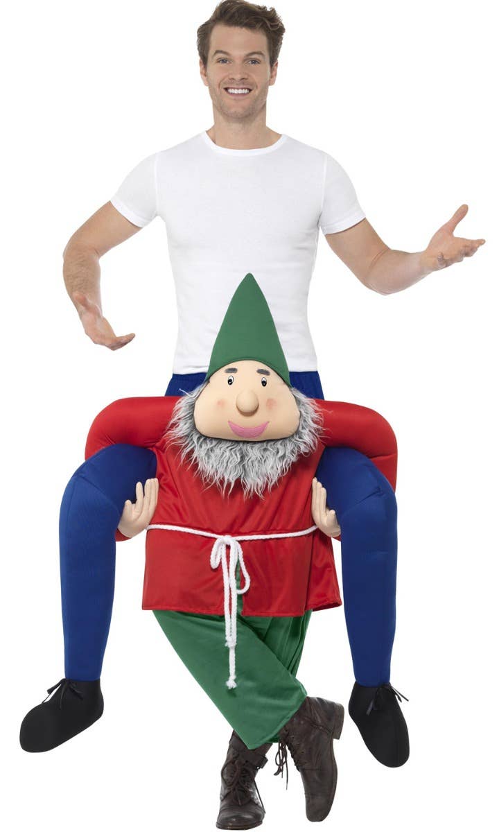 Novelty Gnome Piggyback Costume for Adults - Front Image