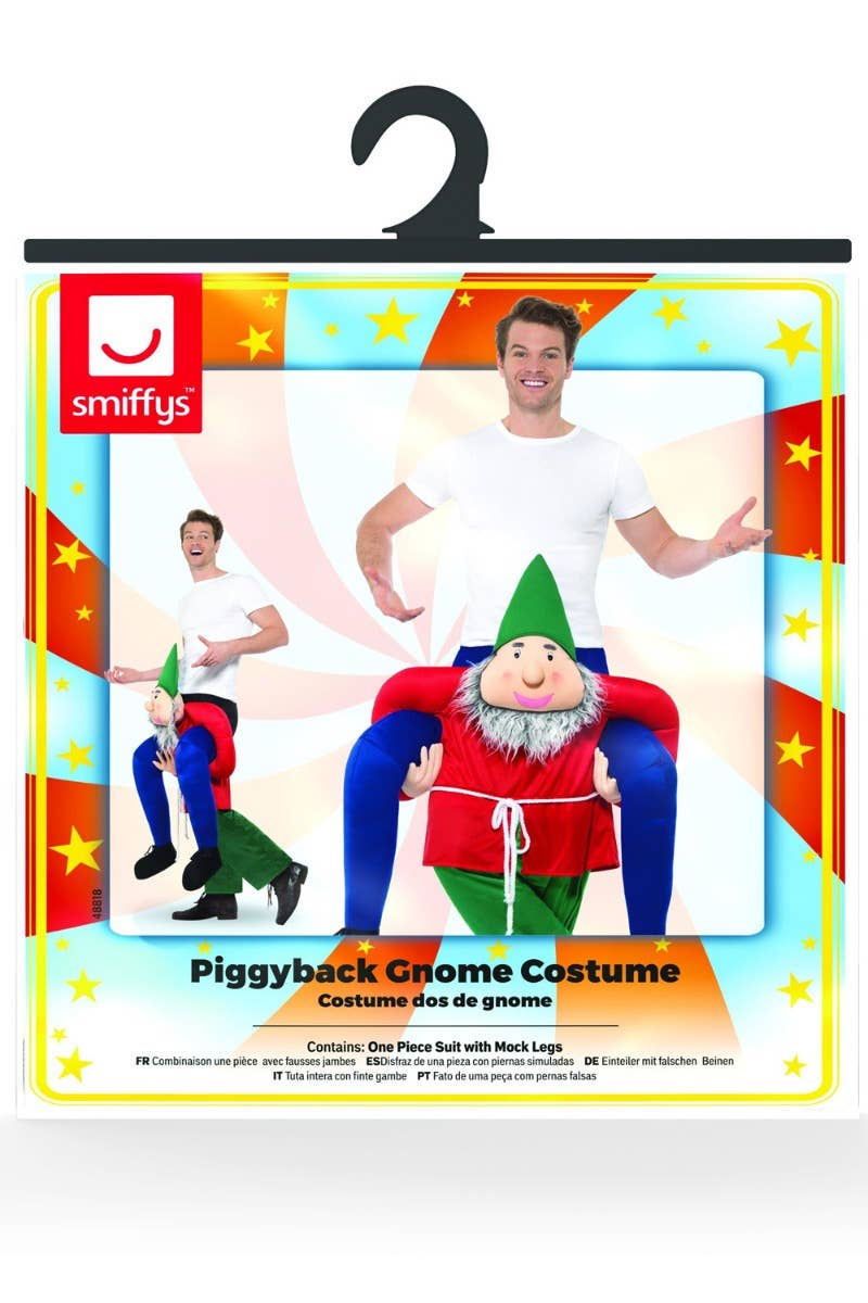 Novelty Gnome Piggyback Costume for Adults - Packaging Image