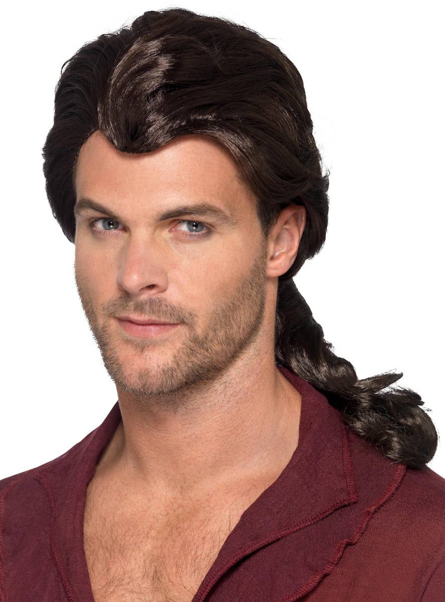 Dark Brown Men's Gaston Costume Wig Main Image