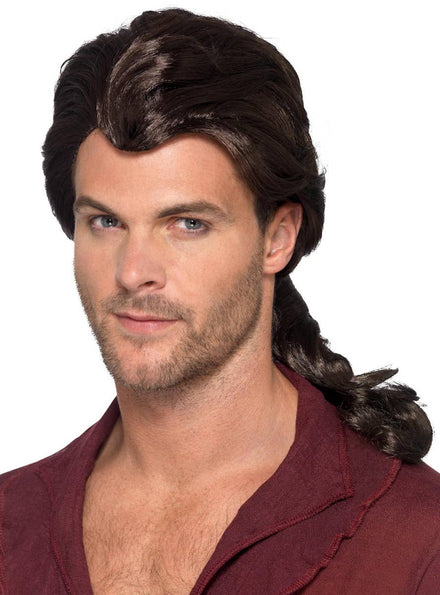 Dark Brown Men's Gaston Costume Wig Main Image