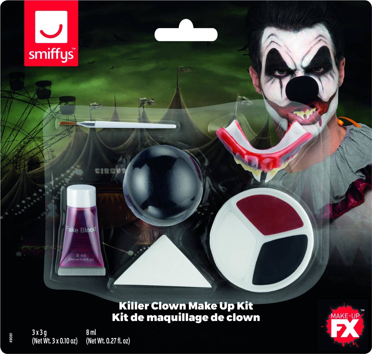 Crazy Clown Halloween Makeup Kit Box Image