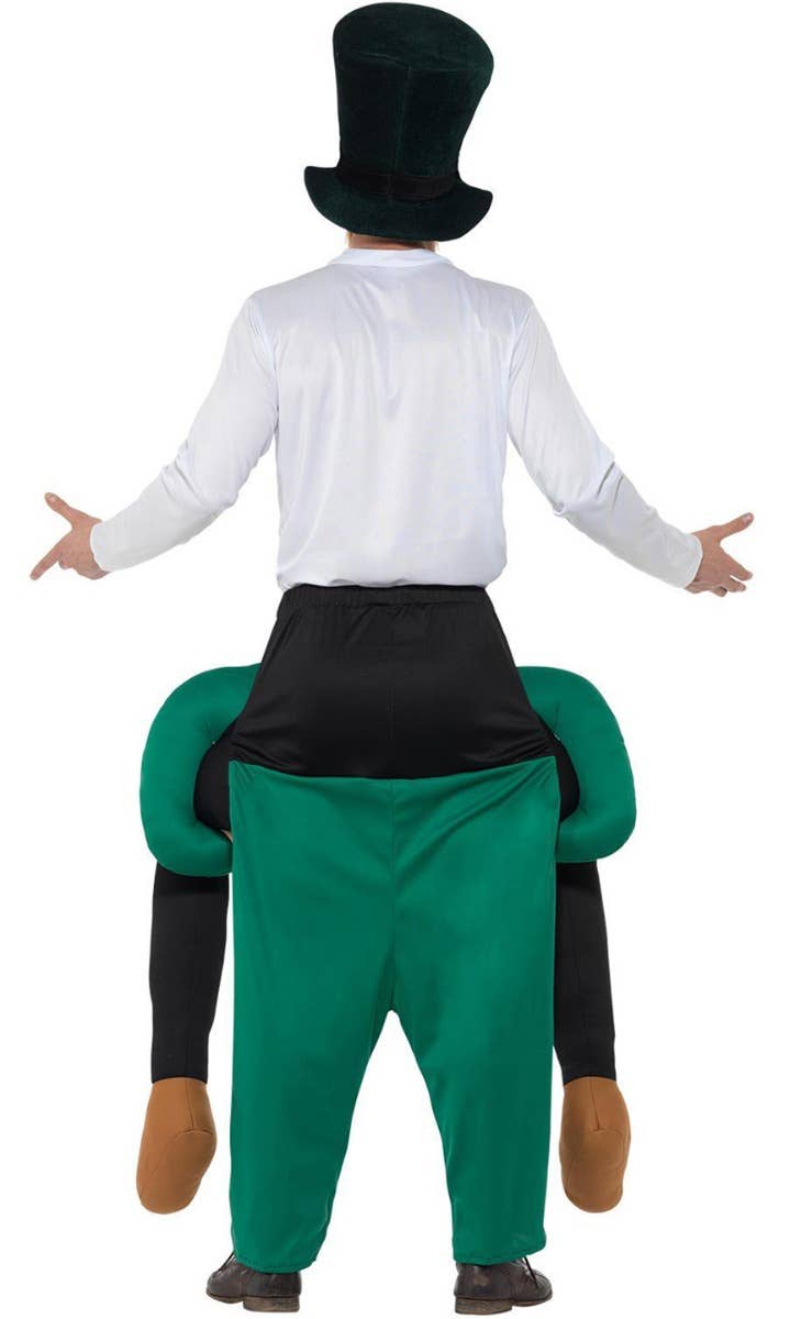 Novelty St. Patrick's Day Piggyback Leprechaun Men's Fancy Dress Costume Back View Image