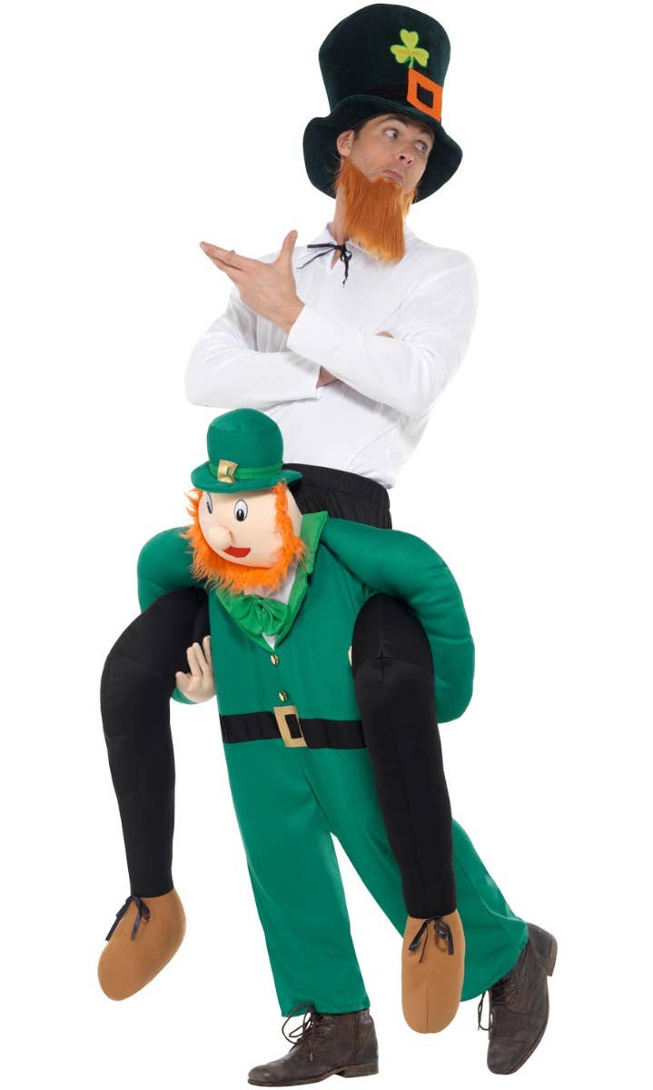 Novelty St. Patrick's Day Piggyback Leprechaun Men's Fancy Dress Costume Alt Image