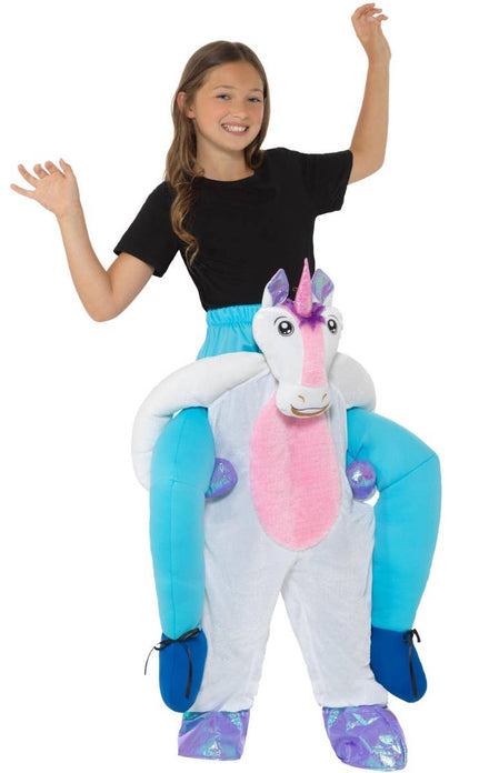 Funny Piggyback Unicorn Girls Book Week Fancy  Dress Costume Front Image