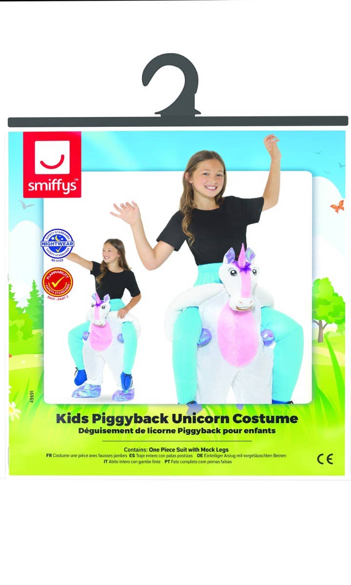 Funny Piggyback Unicorn Girls Book Week Fancy  Dress Costume Packaging Image