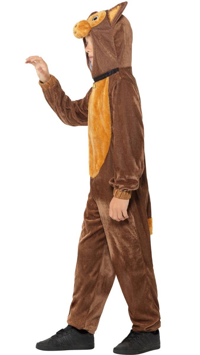Boys or Girls Plush Brown Dog Animal Onesie Costume Side Image