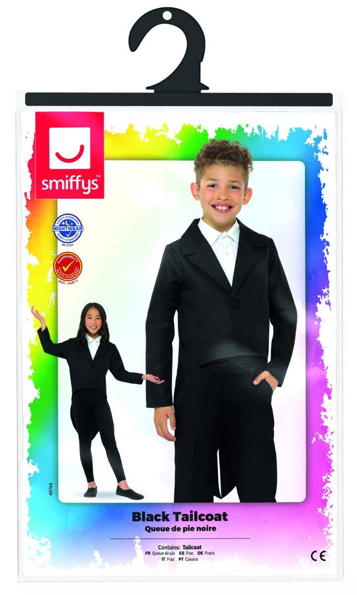 Smiffys Black Tailcoat Costume Suit Jacket - Packaging Image