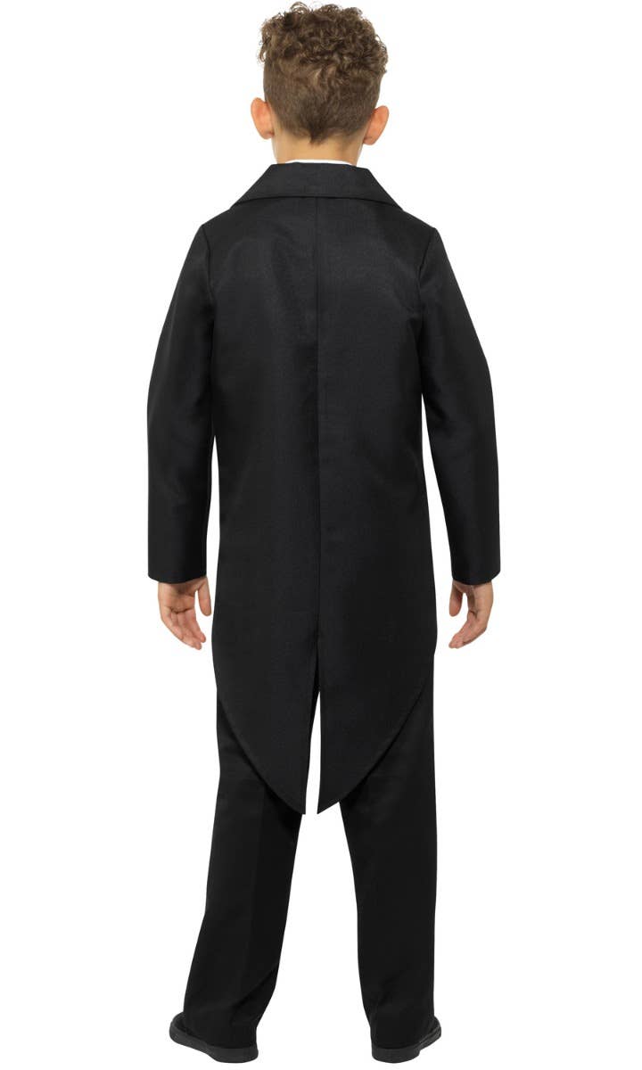 Image of Fancy Black Tailcoat Boys Costume Jacket - Back Image