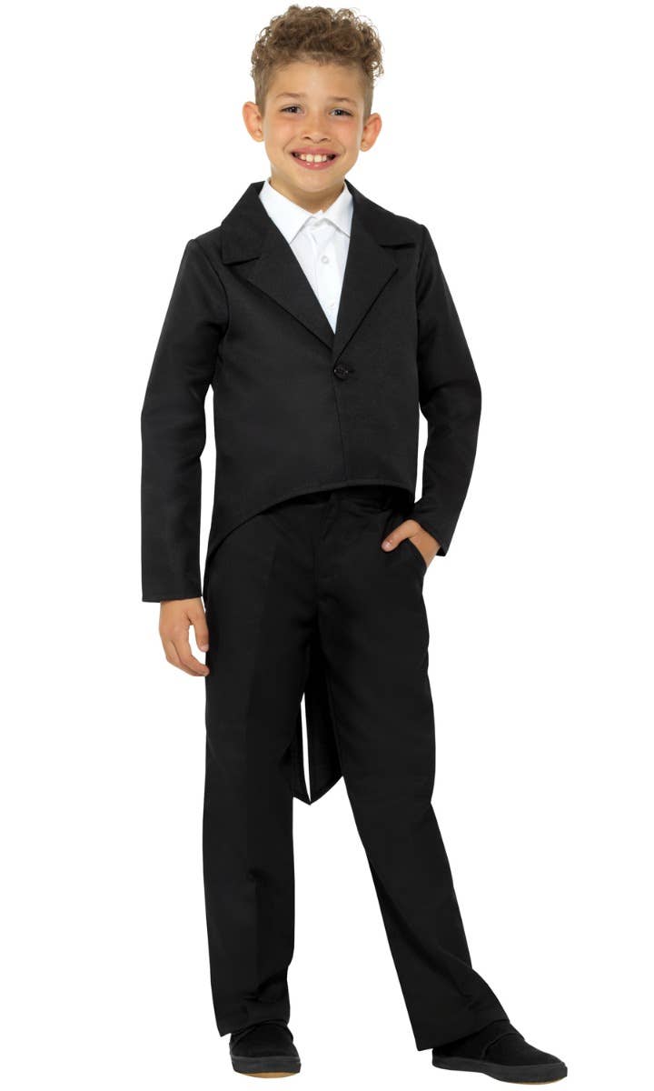 Image of Fancy Black Tailcoat Boys Costume Jacket - Front Image