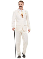 Men's White 1920's Gangster Fancy Dress Costume Main Image