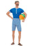 Men's 1920's Blue Swimwear Costume - Front Image