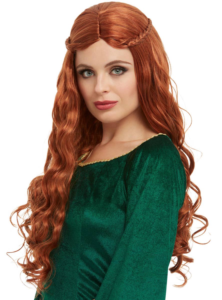 Auburn Medieval Princess Women's Costume Wig