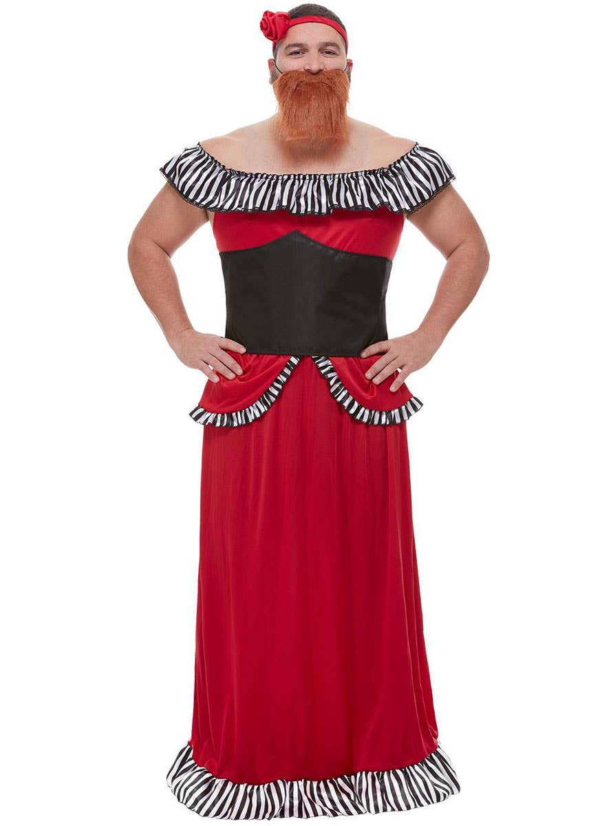 Men's Funny Bearded Lady Costume Alternate Front Image