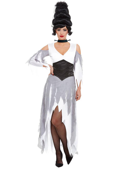 Black and White Gothic Bride Women's Costume Front Image