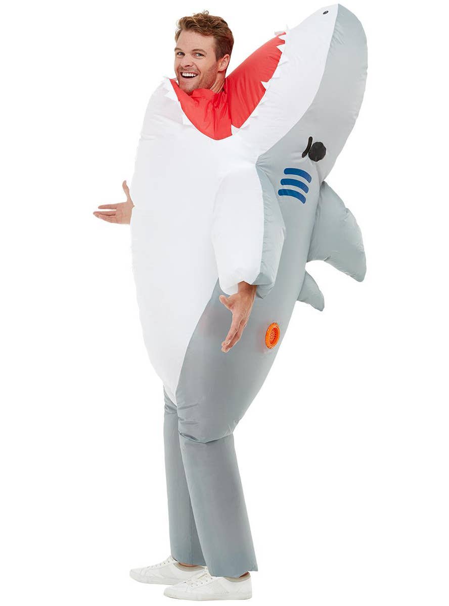 Adults Hilarious Eaten By A Shark Novelty Inflatable Costume - Front Image