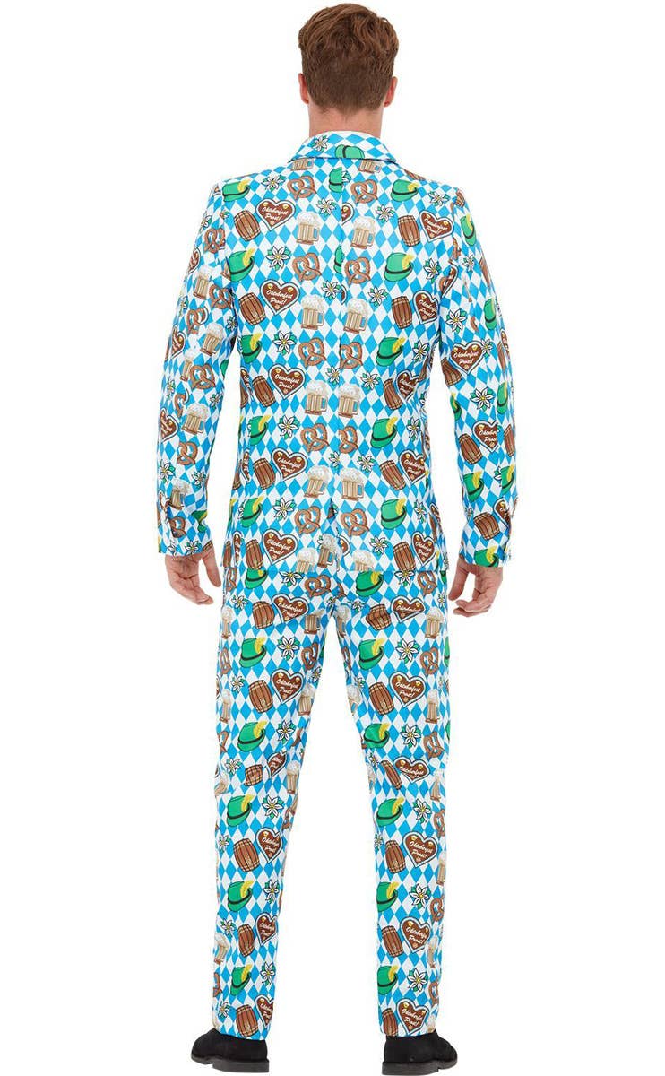 Men's Oktoberfest Print Deluxe Fancy Dress Costume Suit Back Image