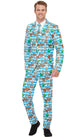 Men's Oktoberfest Print Deluxe Fancy Dress Costume Suit Front Image