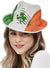 Irish Flag Colour Sequin Fedora Hat with Lucky Clover