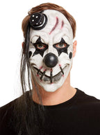 Black and White Evil Clown Halloween Latex Mask