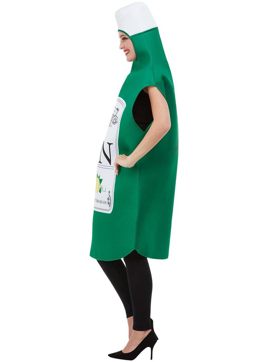 Adults Green Gin Bottle Novelty Costume - Side Image