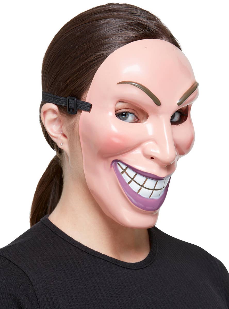 Purge Inspired Female Smiley Killer Halloween Mask - Side Image