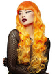 Long Curly Orange Ombre Psychedelic Sunrise Deluxe Manic Panic Costume Wig - Main Front Image