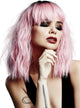 Womens Short Fluffy Waves Pink Manic Panic Heat Resistant Costume Wig with Fringe - Main Image