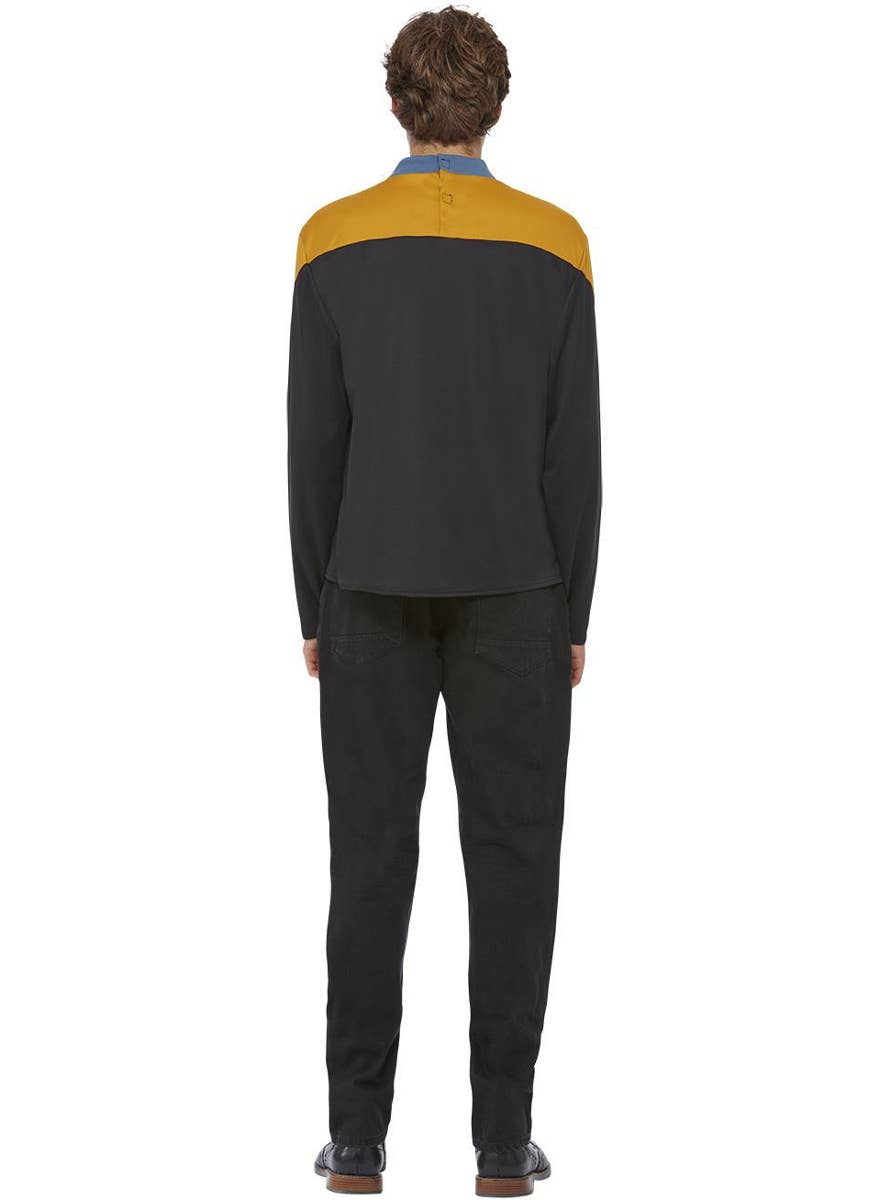 Star Trek Voyager Men's Black and Gold Operations Uniform Costume - Back Image