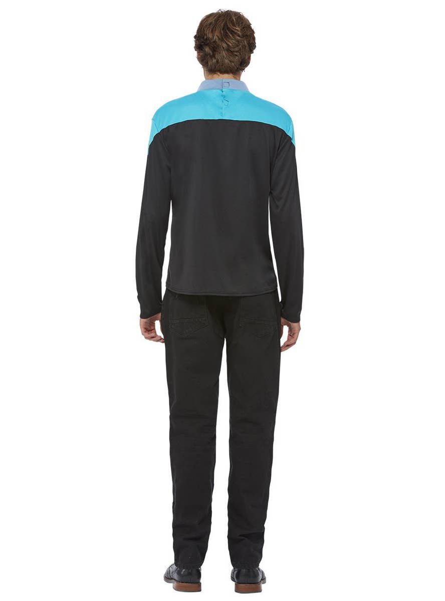 Men's Star Trek Voyager Blue Sciences Uniform Costume - Back Image