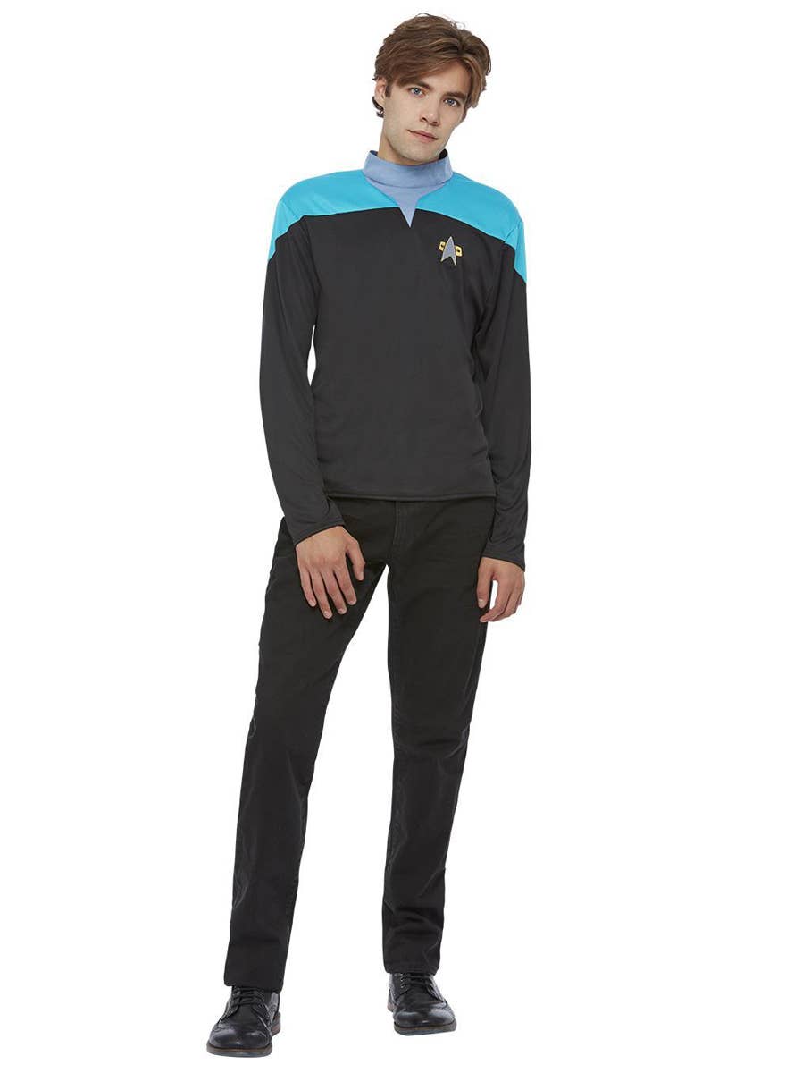 Men's Star Trek Voyager Blue Sciences Uniform Costume - Alternate Image