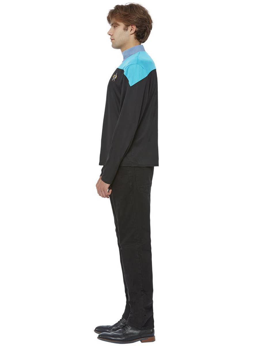 Men's Star Trek Voyager Blue Sciences Uniform Costume - Side Image