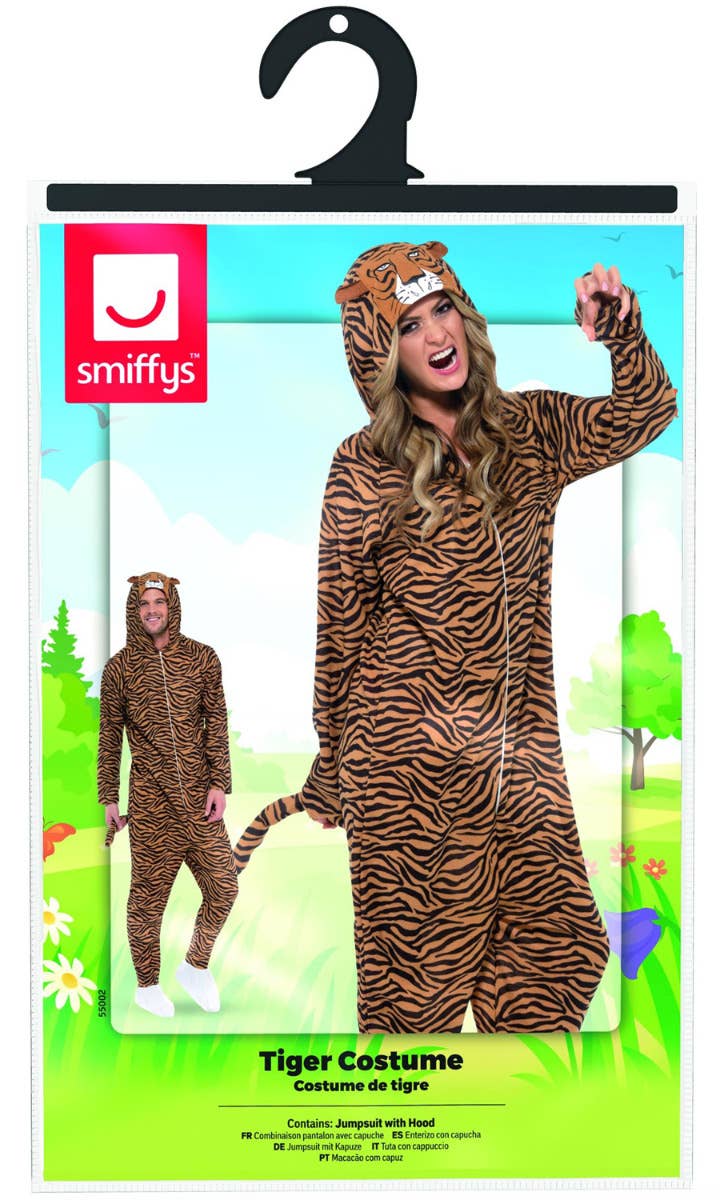 Women's Tiger Animal Onesie Jumpsuit Costume - Packaging Image