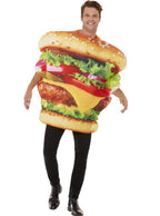 Adult's Burger Dress Up Costume - Front Image