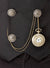 Deluxe Aged Gold Metal 1920's Fob Pocket Watch Costume Accessory with Viewing Window - Main Image