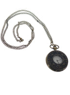 Deluxe Aged Bronze Metal 1920's Fob Pocket Watch Costume Accessory with Viewing Window - Main Image