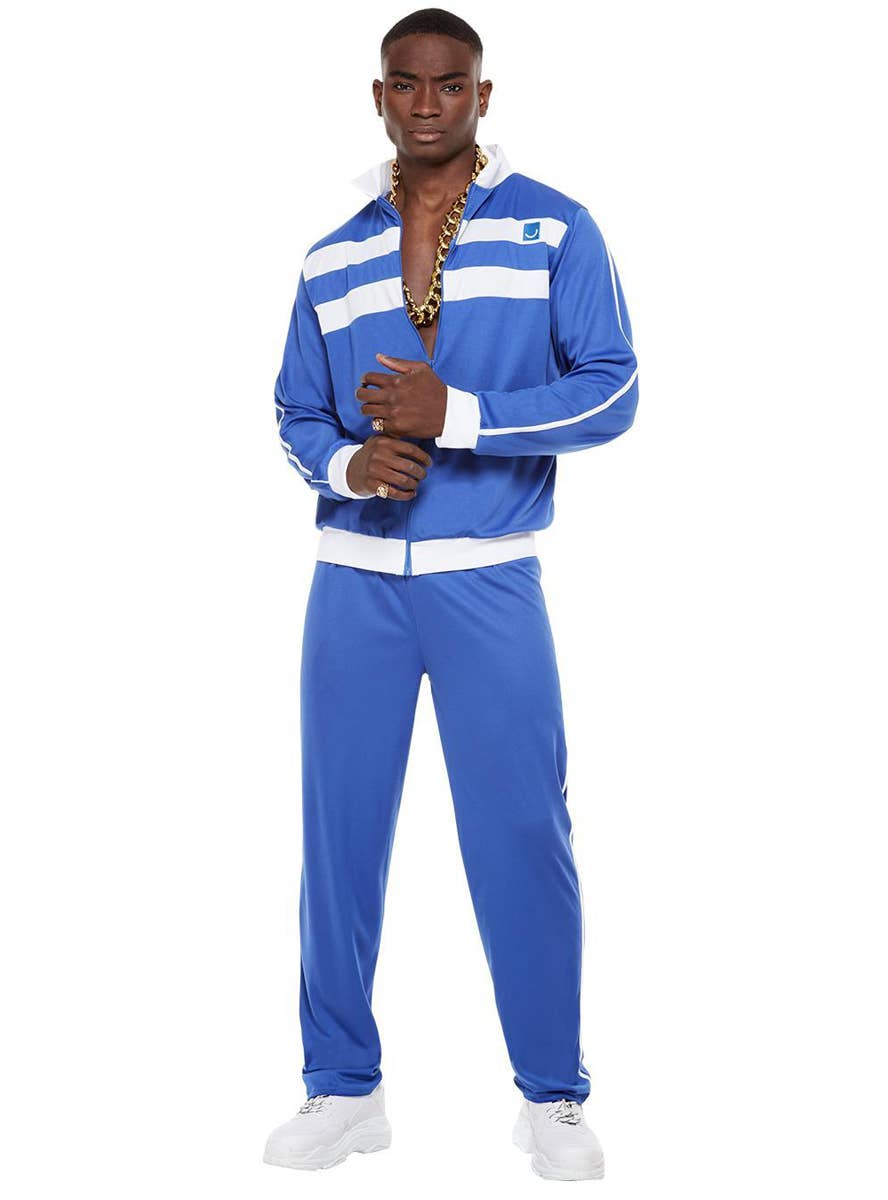 Mens Blue and White Liverpool Scouser Tracksuit Costume - Alternate Image