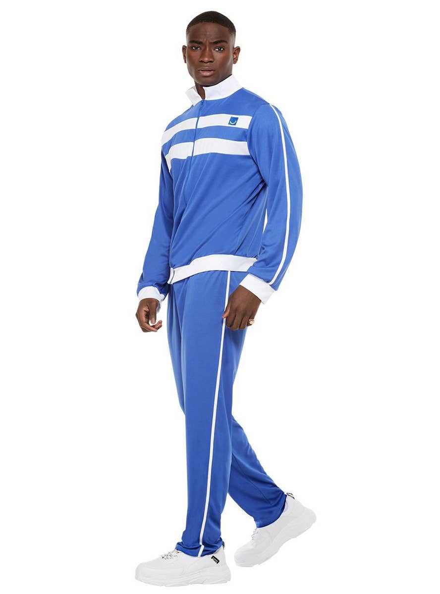 Mens Blue and White Liverpool Scouser Tracksuit Costume - Main Image