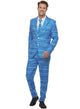Stand Out Men's Nordic Blue Christmas Print Costume Suit - Front Image