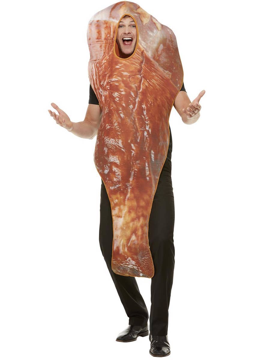 Novelty Turkey Leg Christmas Costume for Adults - Alternative Main Image