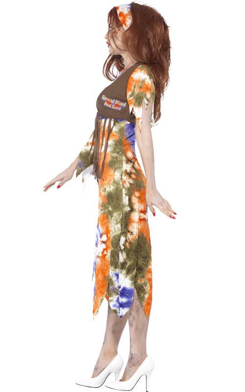 Groovy Women's 70's Woodstock Zombie Hippie Halloween Costume Side Image