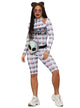 Womens Long Sleeve Alien Print Unitard Costume - Main Image