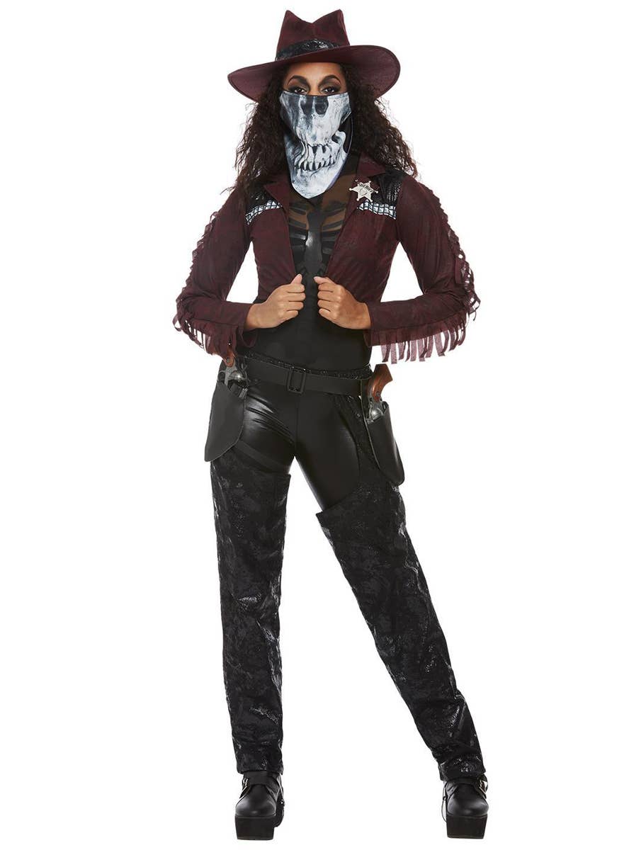 Womens Dark Western Cowgirl Spirit Costume - Alternate Image