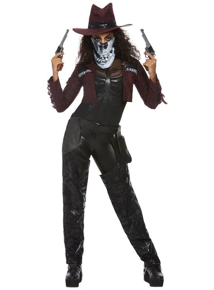 Womens Dark Western Cowgirl Spirit Costume - Main Image