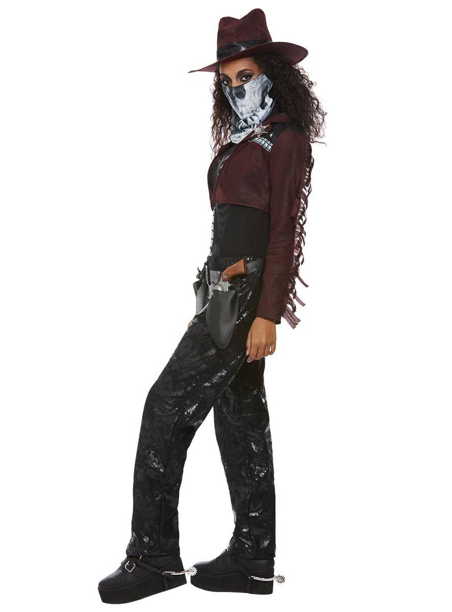 Womens Dark Western Cowgirl Spirit Costume - Side Image