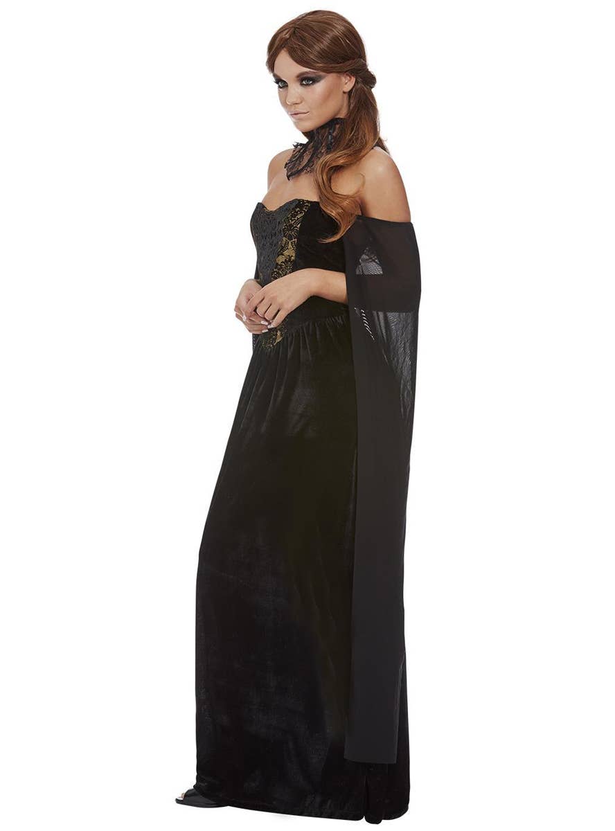 Womens Dark Masquerade Plague Halloween Costume - Side Image