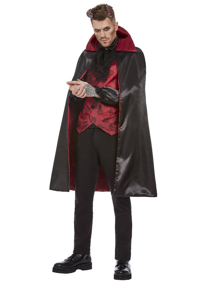 Red and Black Halloween Devil Costume for Men - Side Image